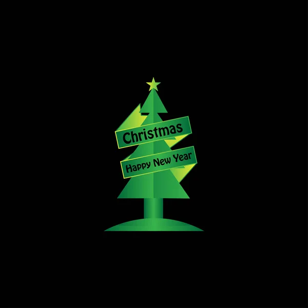 Weihnachtsbaum-Ikone, Weihnachtsbaum-Logo, bunter Weihnachtsbaum — Stockvektor