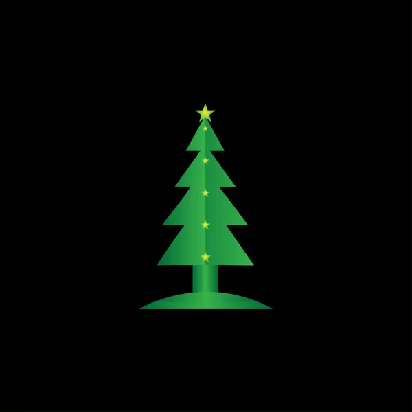 Weihnachtsbaum-Ikone, Weihnachtsbaum-Logo, bunter Weihnachtsbaum — Stockvektor