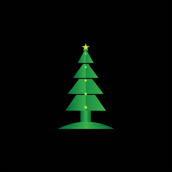 Weihnachtsbaum-Ikone, Weihnachtsbaum-Logo, bunter Weihnachtsbaum — Stockvektor