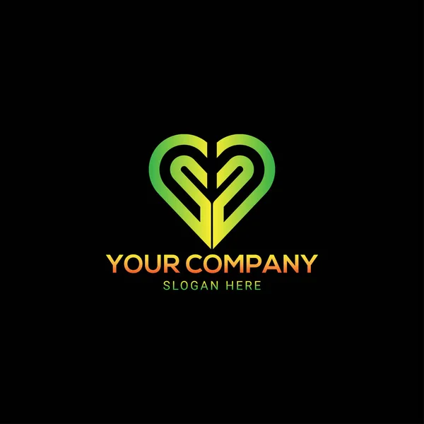 Amor colorido, modelo de design de logotipo do coração — Vetor de Stock