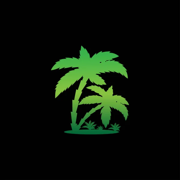 Groene palmboom, boomlogo ontwerp — Stockvector
