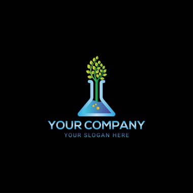 Creative colorful green lab logo design