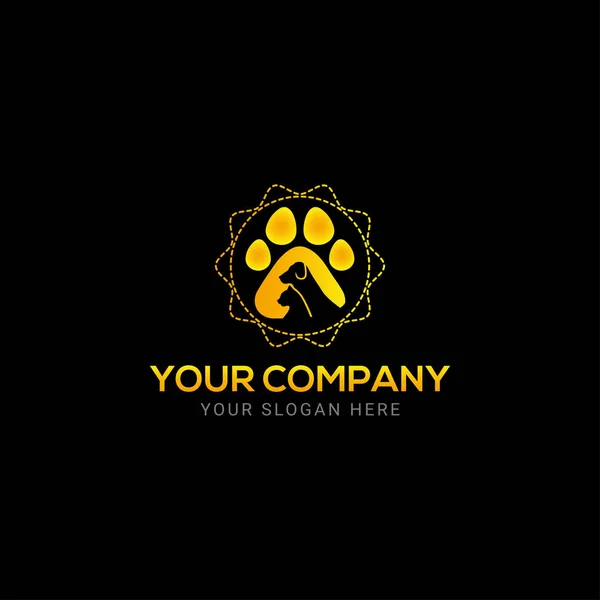 Creative pet paw colorful logo design