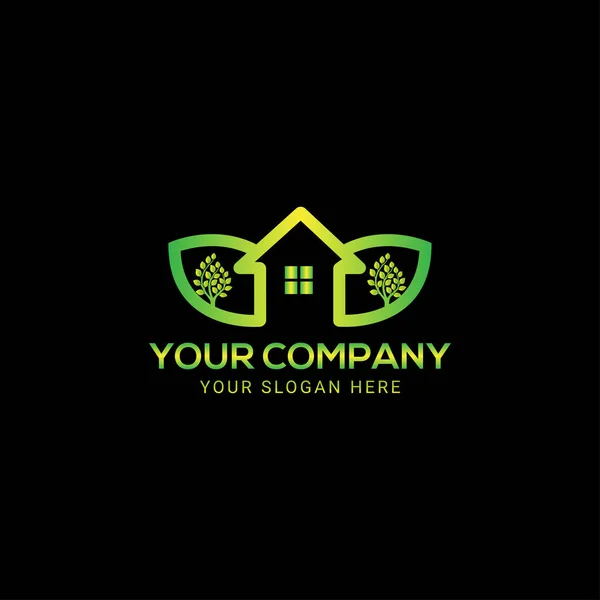 Projeto colorido do logotipo da casa verde — Vetor de Stock