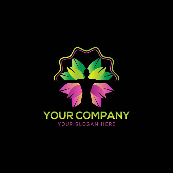 Colorful body care leaves green nature logo vector