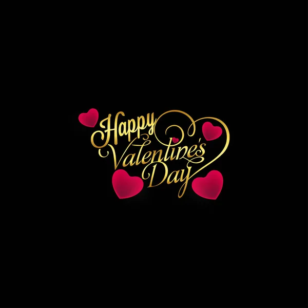 Golden Happy Valentines Day with purple love sign vector design — стоковый вектор