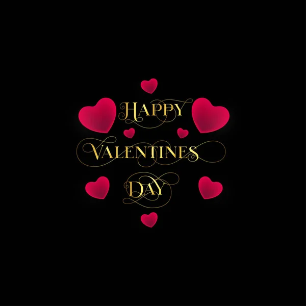 Golden Happy Valentines Day with purple love sign vector design — стоковый вектор