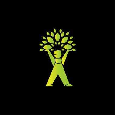 Yaratıcı vücut ağacı logosu tasarımı