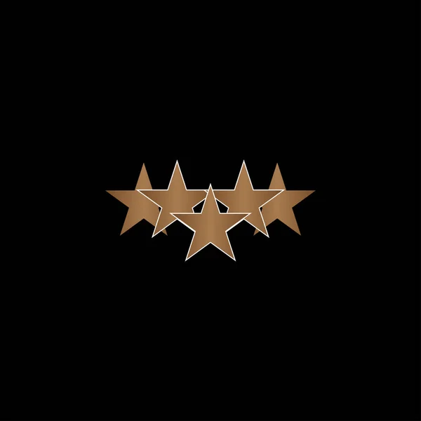 Diseño de vectores de logotipo de oro de cinco estrellas — Archivo Imágenes Vectoriales