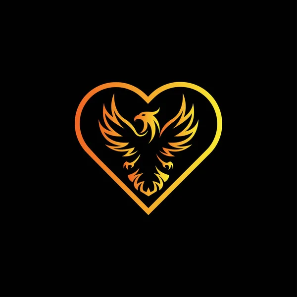 Amor pássaro logotipo vetor de design — Vetor de Stock