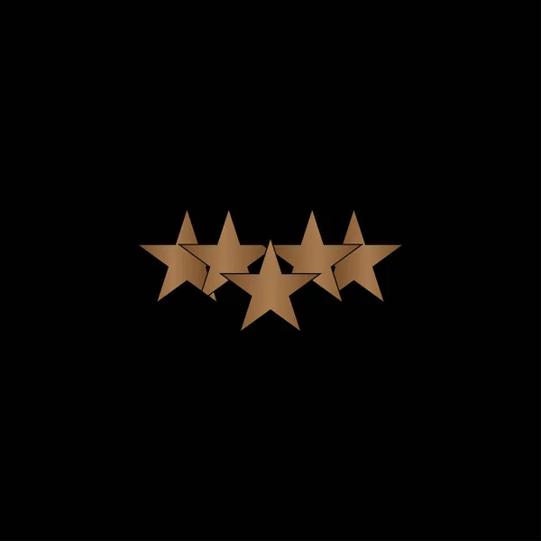 Desenho de vetor de logotipo dourado de cinco estrelas — Vetor de Stock