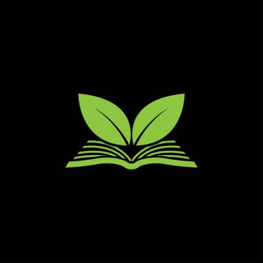 Yaratıcı Bitki açık kitap logosu tasarımı