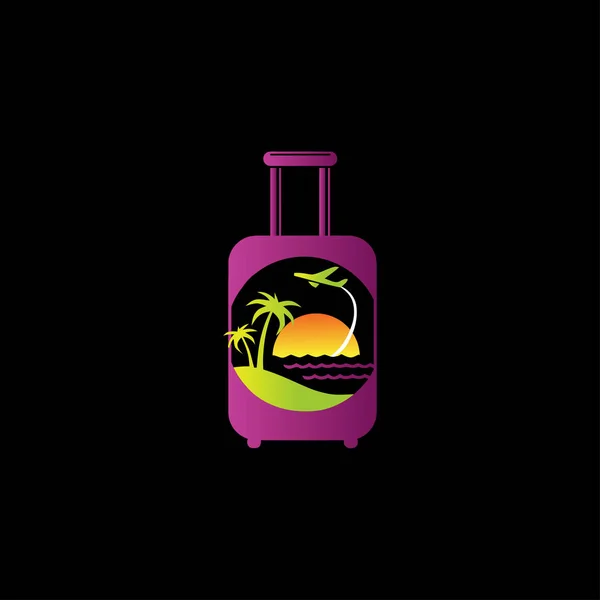 Créatif coloré sac de voyage design logo vecteur — Image vectorielle
