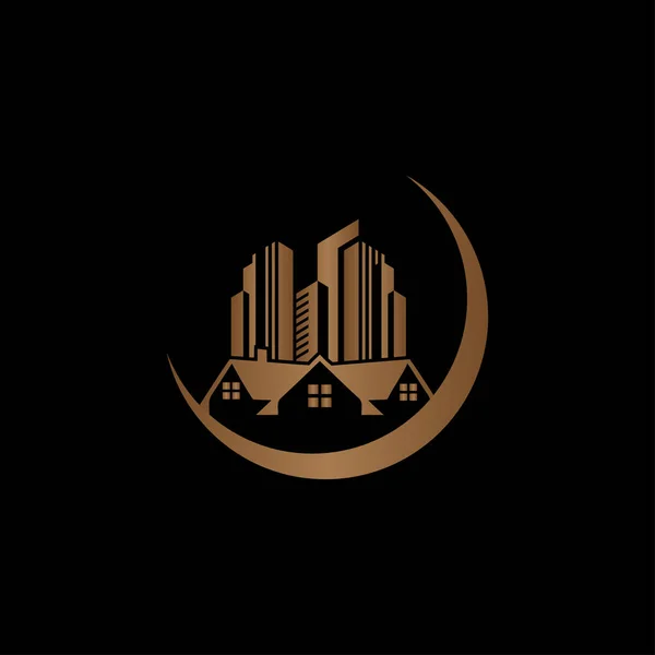 Yaratıcı soyut Gayrimenkul Altın Logo Tasarımı