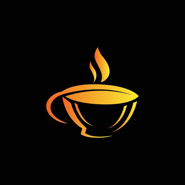 Creative abstract tea cup leaf logo design — 스톡 벡터
