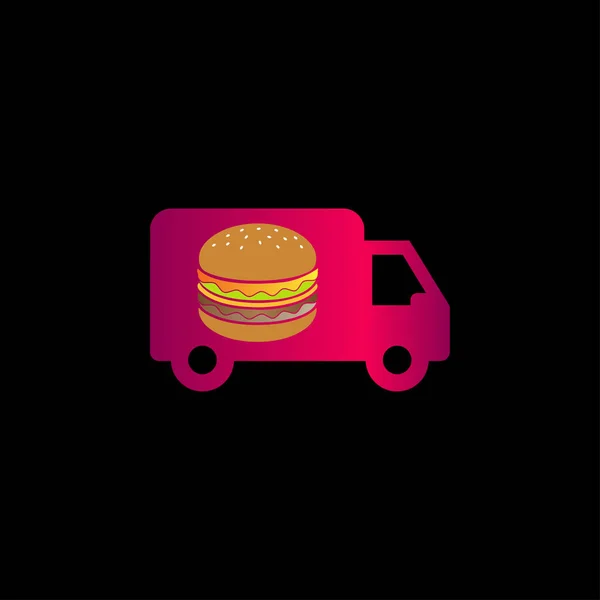 Design de logotipo de carro de entrega de comida criativa — Vetor de Stock