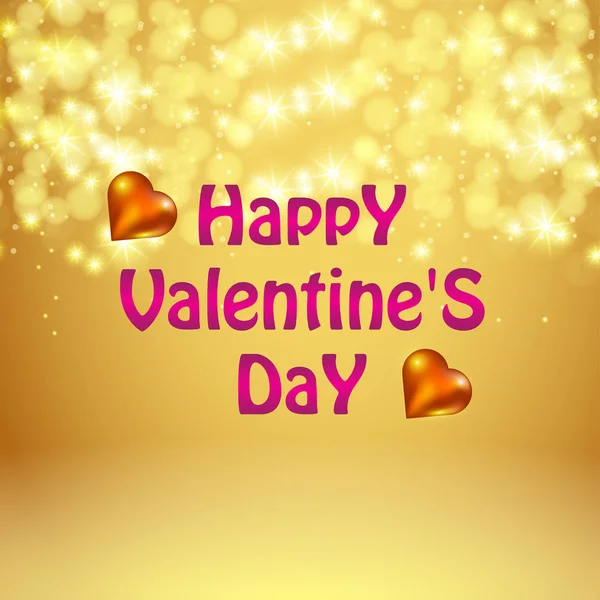 День святого Валентина с цветущим сердцем и золотым фоном — стоковый вектор