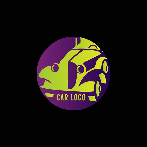 Creativo colorido diseño del logotipo del coche clásico — Vector de stock