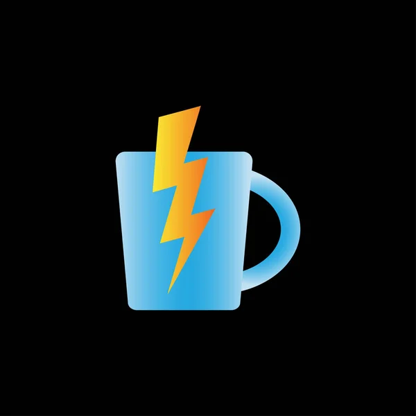 クリエイティブカラフルなパワーコーヒーマグカップロゴデザインベクトル — ストックベクタ
