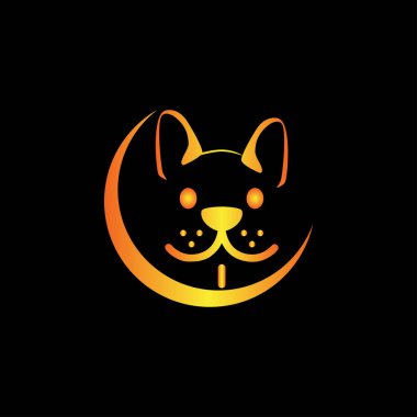 Yaratıcı renkli köpek kafası, köpek kafası logosu tasarımı