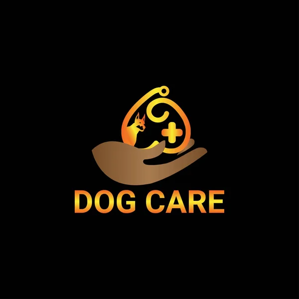 Creative colorful dog health care logo design — Stock Vector