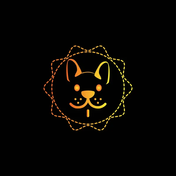 Tête de chien créative et colorée, logo tête de chien — Image vectorielle