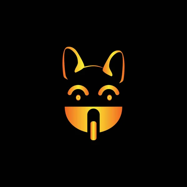 Tête de chien créative et colorée, logo tête de chien — Image vectorielle