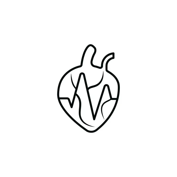 Икона Человеческого Сердца Сердцебиения — стоковый вектор