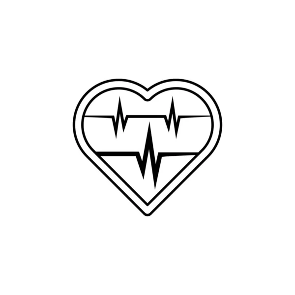 Corazón Humano Ícono Del Latido — Vector de stock