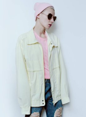 Vintage vanilya. Çok az. Hipster şık Bayan. Göz alıcı vintage c