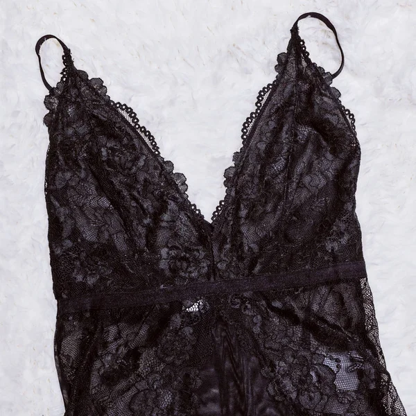 Conceito de moda. lingerie elegante para Lady. Grace... Renda Negra. t — Fotografia de Stock