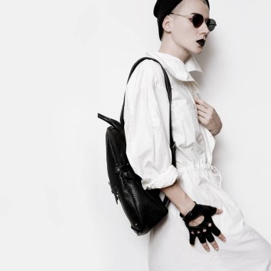 Sonbahar Kış Trend şık hipster modeli. Swag.Girl en az stili