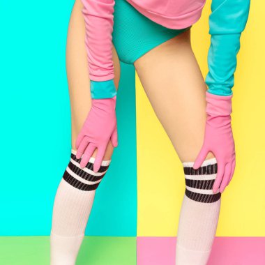 Vanilya pop sanat moda. Minimalizm. Moda giysiler fitness par