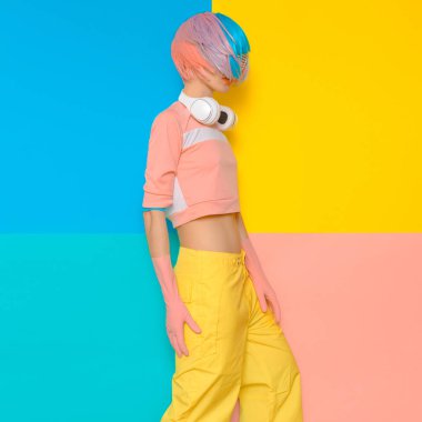 Moda Pop sanat tasarımı. Minimalizm. DJ bebek tatlı vanilya parti 