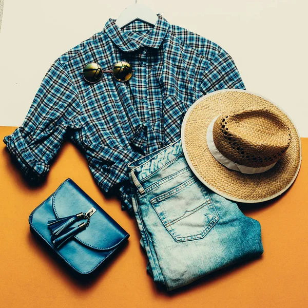 Cowboy land outfit. klädstil — Stockfoto