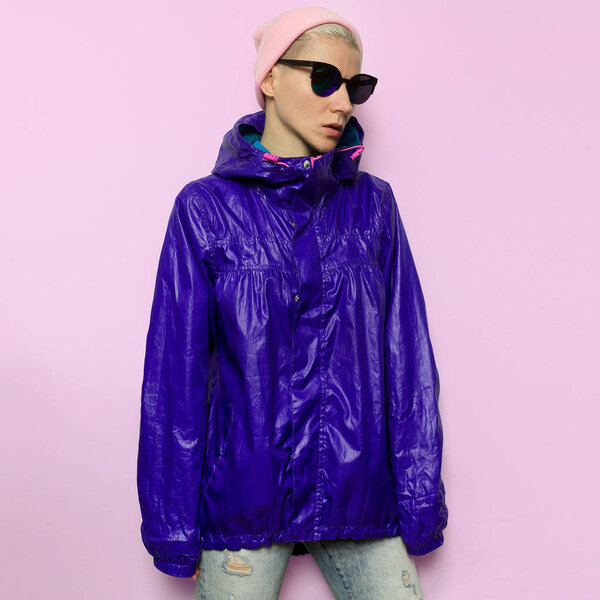 Tomboy windbreaker Model in Urban Style Outfit