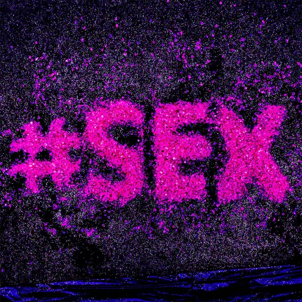 Hashtag Glitter tekst Sex Minimal Design Glamour — Stockfoto
