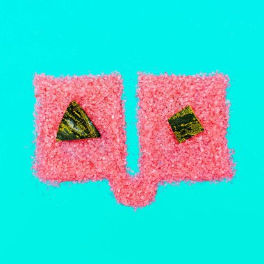 Sanat Galerisi. Moda Glitter. Yaz konsepti. Karpuz kabuklu