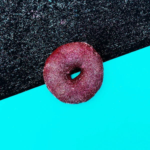 Galeria de arte. Moda Glitter donuts, humor glamouroso Stil mínimo — Fotografia de Stock