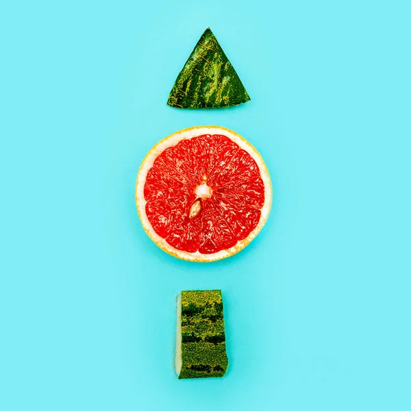 Positive fresh mood. Up. Still Life grapefruit and watermelon mi — Stock Photo, Image