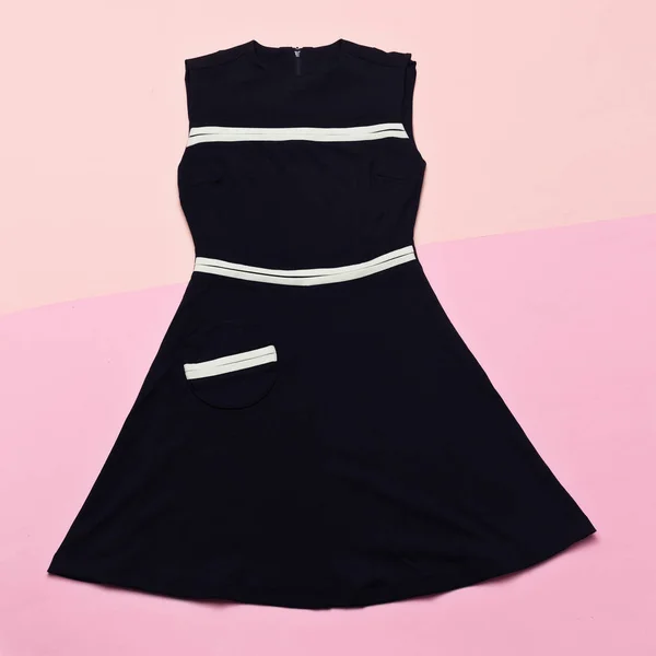 Black Vintage dress. Retro Glam Top view — Stock Photo, Image