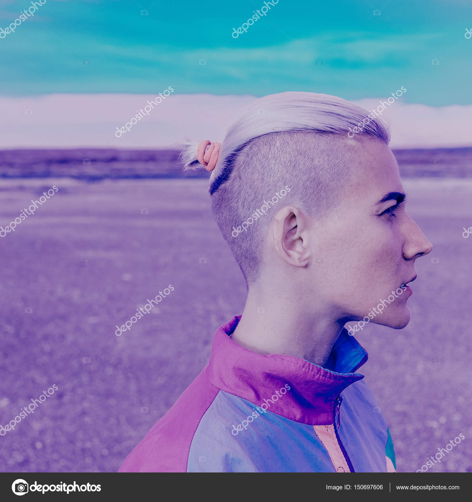 Girl with short hair minimal creative art Stock Photo by ©Porechenskaya 150697606 Girl with short hair minimal creative art Stock Photo by ©Porechenskaya 150697606