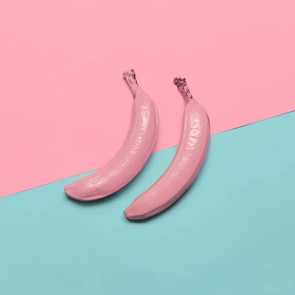 Bananes mode en peinture rose. Galerie d'art Minimal design creati — Photo