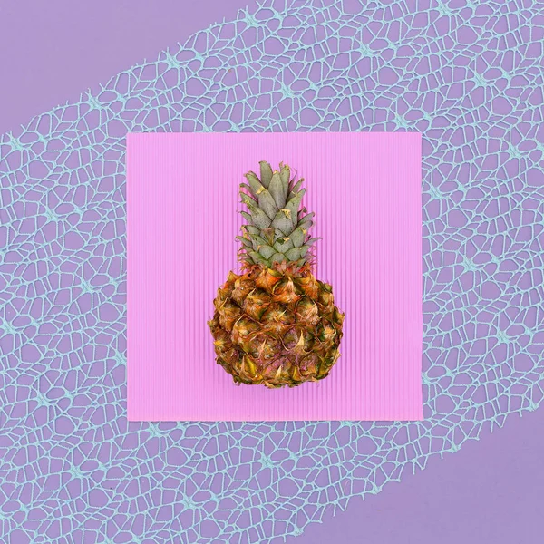 Mini pineapple fashion Geometry Minimal art design Candy Colors — Stock Photo, Image