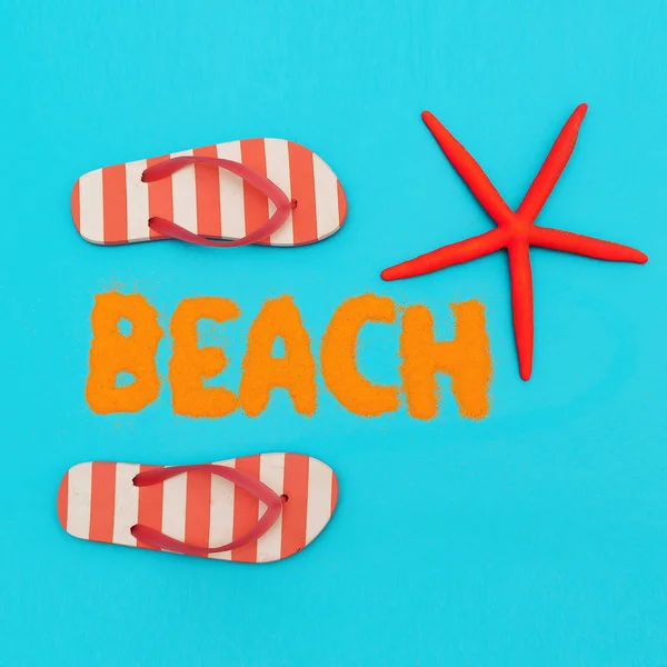 Humor de playa. tiempo de vacaciones. Conjunto de arte mínimo —  Fotos de Stock