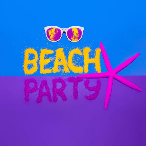 Beach Party tekst minimalny moda sztuka — Zdjęcie stockowe