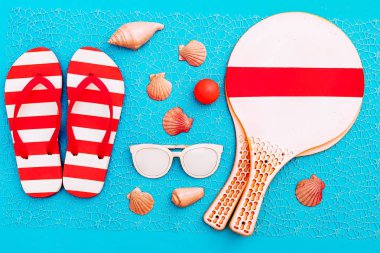 Plaj zaman. Beach badminton. Tatil seti