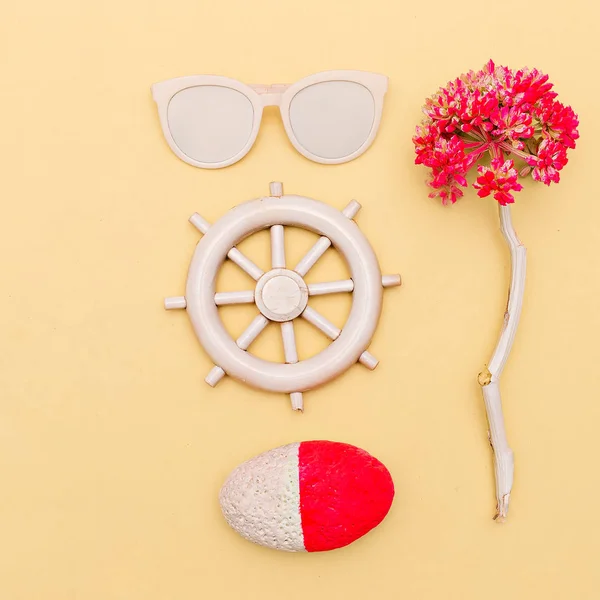 Ambiente del océano y la playa. Conjunto de arte mínimo — Foto de Stock