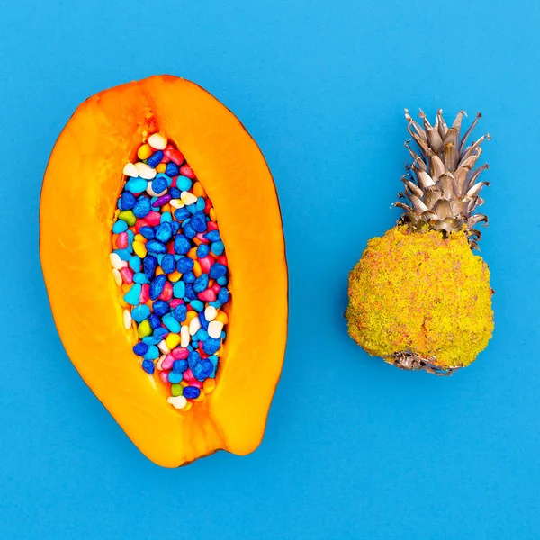 Papaya and pineapple Art Minimal design