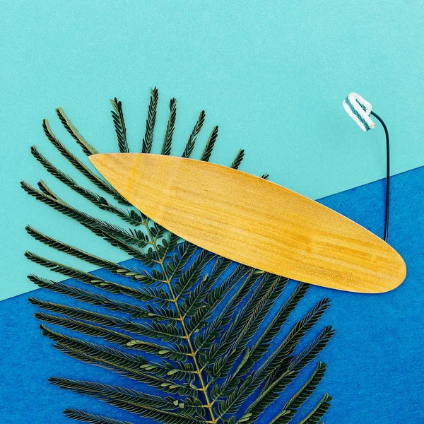 Tiempo de surf diseño de arte minimalista — Foto de Stock